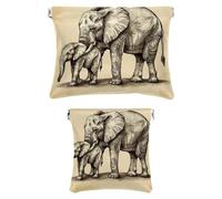 Scatola tascabile in finta pelle, 2 pezzi, piccole borse per borse, mini borse portatili per cosmetici da donna, borsa multifunzionale da viaggio, pittura sul tetto, Motivo: 4386, 7.1x5.8in/4.7x4.5in