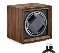 Scatola Tempo Carica Orologi Automatici, Watch Winder Box porta Orologio Automatico con Motore Silenzioso per 1 Orologi - Scatole Caricatore Ricarica Macchina Orologio in Legno Alimentato da USB, Nero