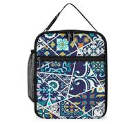 Scatola termica per il pranzo Piastrelle triangolari Piccola borsa per il pranzo Geometria dell' Termico riutilizzabile Raffreddatore per il pranzo da lavoro per uomo Donna Ufficio