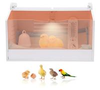 Scatola termica per pulcini, incubatori, 220 V, incubatrice per pulcini, con termometro e lampada termica, scatola per allevamento di pollo, anatra, piccione, quaglia, uccello, 48 x 30 x 30 cm