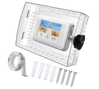 Scatola termostatica trasparente da parete con combinazione e set di viti per un controllo sicuro della temperatura in uno spazio condiviso