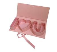 Scatola Ti Amo for Fiori, Lettera di Cartone Vuota, riempibile, Regali a Forma di bomboniera for Feste, cioccolatini Fai da Te(Pink)