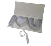 Scatola Ti Amo for Fiori, Lettera di Cartone Vuota, riempibile, Regali a Forma di bomboniera for Feste, cioccolatini Fai da Te(White)