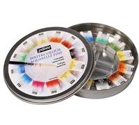 Scatola Tonda In Metallo 12 1/2 Godets Acquarello Fine + Pennello