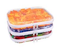 Scatola trasparente con coperchio, borsa trasparente, borsa per giocattoli da viaggio, custodia rigida per farmaci impermeabili e organizzazione, 3 pezzi, grandi, Neutro
