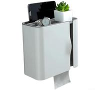 Scatola trasparente con finestra dispenser di carta, 25 x 23 x 13 cm | Due scomparti separati, contiene rotoli e fazzoletti piegati, per un utilizzo versatile per qualsiasi esigenza del bagno