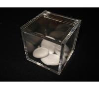 SCATOLA TRASPARENTE CUBO PLEXIGAS SACCHETTI CONFETTI CONFEZIONE PER BOMBONIERE
