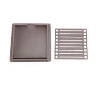Scatola trasparente per appunti adesivi con stencil modello, supporto in plastica ABS e dispenser per blocchetti per appunti da 3x3 pollici, materiale scolastico e per ufficio, (Marrone)