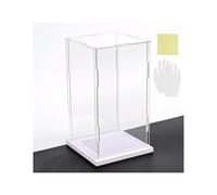 Scatola trasparente per oggetti da collezione, Espositore in acrilico for oggetti da collezione con base bianca e nera di varie dimensioni(White Base,35x35x50cm)