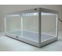 Scatola Trasparente Vetrina Con Led-Deckenbeleuchtung Spiegelboden Bianco per