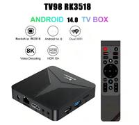 Scatola TV Android 14 Smart da 64GB con chip RK3518, supporta 4G/5G, WiFi 6, Bluetooth 5.0, Ultra HD 8K, telecomando vocale, compatibile IPTV 2+16 g,2+64 g,1+8GABS