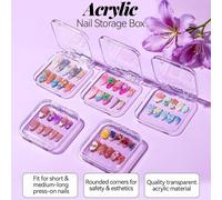 Scatola Unghie ABS per trasparente 15PZ con Carte Olografiche e Sacchetti