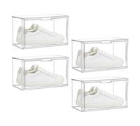 Scatola Vetrinetta Porta Scarpe Organizer Plastica Trasparente Set 2 4 Pezzi