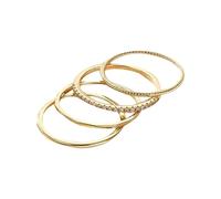 Scatole a nastro anelli impilabili in oro - 4 pezzi eleganti da donna cuoco regali gioielli, Taglia unica, Metallo, Nessuna pietra preziosa