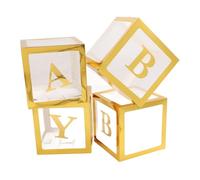 Scatole a Palloncino, 4 Pezzi di Palloncini Trasparenti con Lettere Easy Installation per Proposta Confession Baby Shower (GOLD)