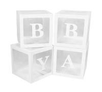 Scatole a Palloncino, 4 Pezzi di Palloncini Trasparenti con Lettere Easy Installation per Proposta Confession Baby Shower (WHITE)