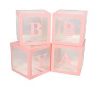 Scatole a Palloncino, 4 Pezzi di Palloncini Trasparenti con Lettere Easy Installation per Proposta Confession Baby Shower (PINK)