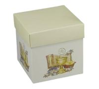 Scatole cartone pieghevoli avorio bomboniere comunione fondo coperchio confezioni regalo fai da te calice bibbia simboli religiosi (8x8x8 cm, 20 PZ)