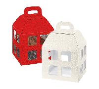 SCATOLE CESTO CONFEZIONI regalo lanterna 20 x 20 x 25 cm bianco panettone 750 gr
