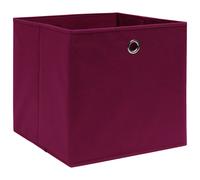 Scatole con Coperchi 10 pz Rosso Scuro 32x32x32 cm Tessuto