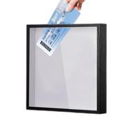 Scatole con cornice per ricordi - Scatola portaoggetti per ricordi di viaggio Cornice in legno Porta vetrina con caricamento dall'alto per cartoline foto Biglietti aerei per concerti Deposito souvenir