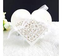 Scatole Confetti,50 Pezzi Scatoline Confetti con Nastro in Raso Bianco Adatto per Nuziali Feste Compleanno