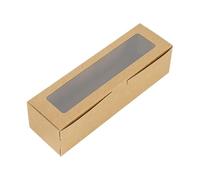 Scatole da forno con finestra trasparente 5/10/20 pezzi Scatole di Macaron con finestra trasparente cupcake carta Kraft Biscotti da dessert Scatola consegna for la cerimonia nuziale(Brown,20pcs)