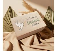 Scatole dei ricordi M - Legno naturale - Battesimo / Scuola / Asilo / Comunione - personalizzate | Schmatzepuffer – Pressione