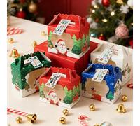 Scatole Di Caramelle Per Natale - 24 Pezzi Contenitori Per La Conservazione Delle Feste - Scatola Regalo Natalizia per Pasticceria con Finestra | Per Regalini Per Feste Biscotti Cupcake Brownie Ciambe