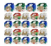 Scatole Di Caramelle Per Natale - 24 Pezzi Contenitori Per La Conservazione Delle Feste | Scatola Regalo Natalizia per Pasticceria con Finestra | Per Regalini Per Feste Biscotti Cupcake Brownie Ciambe