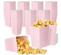 Scatole di carta rosa puro per popcorn 2x4,5x2,75 pollici 1/5/15/25/35/50/100 pezzi Vaschette monouso per spuntino & dessert Contenitori per caramelle Per compleanno Matrimonio festa di nascità Serata