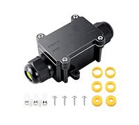 Scatole di derivazione, IP68 Scatola di giunzione impermeabile Esterno Scatole per Collegamenti per 5-15 mm Diametro Cavo, M20 2 vie Scatola di Giunzione Esterno Impermeabile, Nero