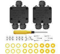 Scatole di derivazione,IP68 Scatole Impermeabili Esterno Scatole per Collegamenti per 4-14 mm Diametro Cavo,Scatola di Giunzione Esterno Connettore Cavi Elettrici Impermeabile (2 Pack)