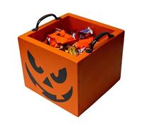 Scatole Di Dolci Di Halloween - Contenitori Di Caramelle Quadrate In Legno Per Dolci | Scatole Di Favore Del Partito Per Eventi Scuola Per Bambini, Celebrazione Della Casa Di Riunione Di Famiglia