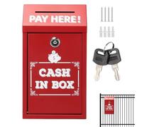 Scatole di donazione per raccolta fondi, scatola di donazione con lucchetto per raccolta sicura di contanti | Cassetta delle lettere in metallo di beneficenza sicura con slot per chiave per esterni e