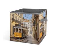 Scatole di immagazzinaggio dell'ufficio, scatole di immagazzinaggio stampate del tram di Lisbona, grandi scatole di immagazzinaggio dei vestiti, scatole di immagazzinaggio della