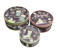 Scatole Di Latta Per Biscotti Vintage, Biscottiera Natalizia, Barattolo Biscotti Natalizie, Piatti Natalizi Contenitori Con Coperchio, Natale Decorazioni Casa Tavola Panettone Dolci Torta Scatola (B)