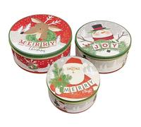 Scatole Di Latta Per Biscotti Vintage, Biscottiera Natalizia, Barattolo Biscotti Natalizie, Piatti Natalizi Contenitori Con Coperchio, Natale Decorazioni Casa Tavola Panettone Dolci Torta Scatola (C)