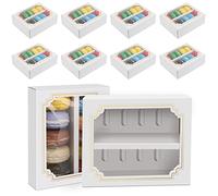 Scatole di Macaron , 12 Pezzi Scatola Cupcake con Finestra e Porta Inserti Scatole per imballaggio Biscotti per cupcake, muffin, dessert, adatti per la casa, feste, Halloween, pasticceria （Grande）