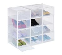 Scatole di plastica per scarpe Contenitori impilabili 12 pz. Ventilazione