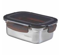 Scatole di Scorta Acciaio Inox 500 ML Con Nero Coperchio Cucina Rimanenti