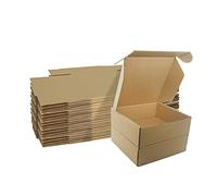 Scatole di spedizione in cartone ondulato, 150x150x50mm piccoli pacchetti postali per l'invio, scatole di imballaggio marrone per affari, stoccaggio o regalo (25 pezzi)