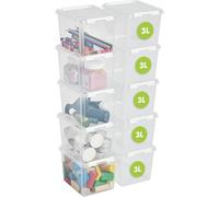 Scatole Di Stoccaggio in Plastica Da 3L Con Coperchi - Set Di 10 Impilabili E So