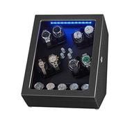 Scatole d'oro Guarda la scatola Winder per 8 orologi automatici, con memoria di orologio extra, illuminazione a LED, motore silenzioso, cuscino di orologi flessibili e 5 modalità di rotazione