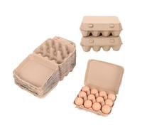 Scatole for 12 uova in pasta di carta con chiusura a incastro, contenitori biodegradabili for conservazione frigorifero, vendita agricola, confezioni regalo e mercati contadini(50pcs)