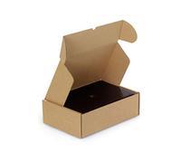 Scatole Fustellate in Cartone Micro Onda Robuste per Spedizioni Imballaggio Organizzazione Casa Regali Natale Colore qualità 21 x 21 x 7 H cm, Set Made in Italy (Avana, Set 10 Pezzi)