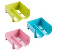 Scatole impilabili per bevande, organizer salvaspazio per bottiglie di birra e vino, in plastica PP per bancone della cucina e frigorifero, verde, blu, rosa