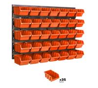 Scatole impilabili Scaffale Storage Sistema di stoccaggio Tool Wall arancia