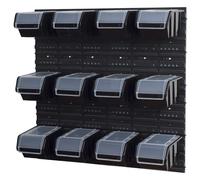 Scatole impilabili set 4 x scaffale a parete sistema di stoccaggio + 12 scato...