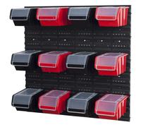 Scatole impilabili set 4 x scaffale a parete sistema di stoccaggio + 12 scato...
